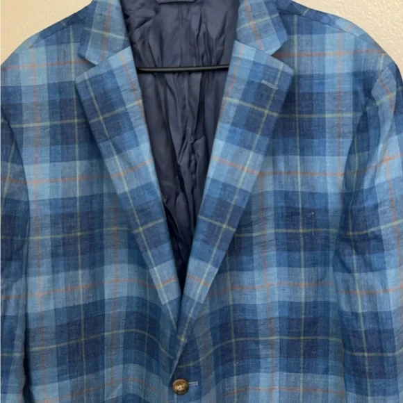 Lauren Ralph Lauren Blue Checkered Suit Jacket - Picture 3 of 9